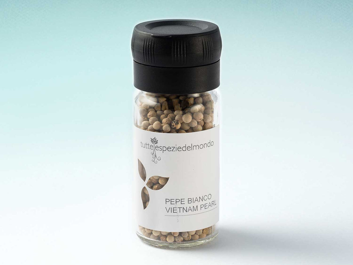 Wietnamski Pieprz Biały Perłowy - Słoik z Nakrętką Młynkową 50g